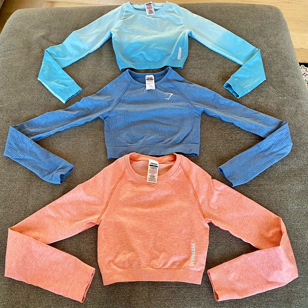 GYMSHARK bundle - long sleeve workout crop tops